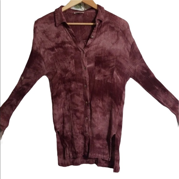 Classy wine white wash button down Jodifil small - Picture 1 of 7